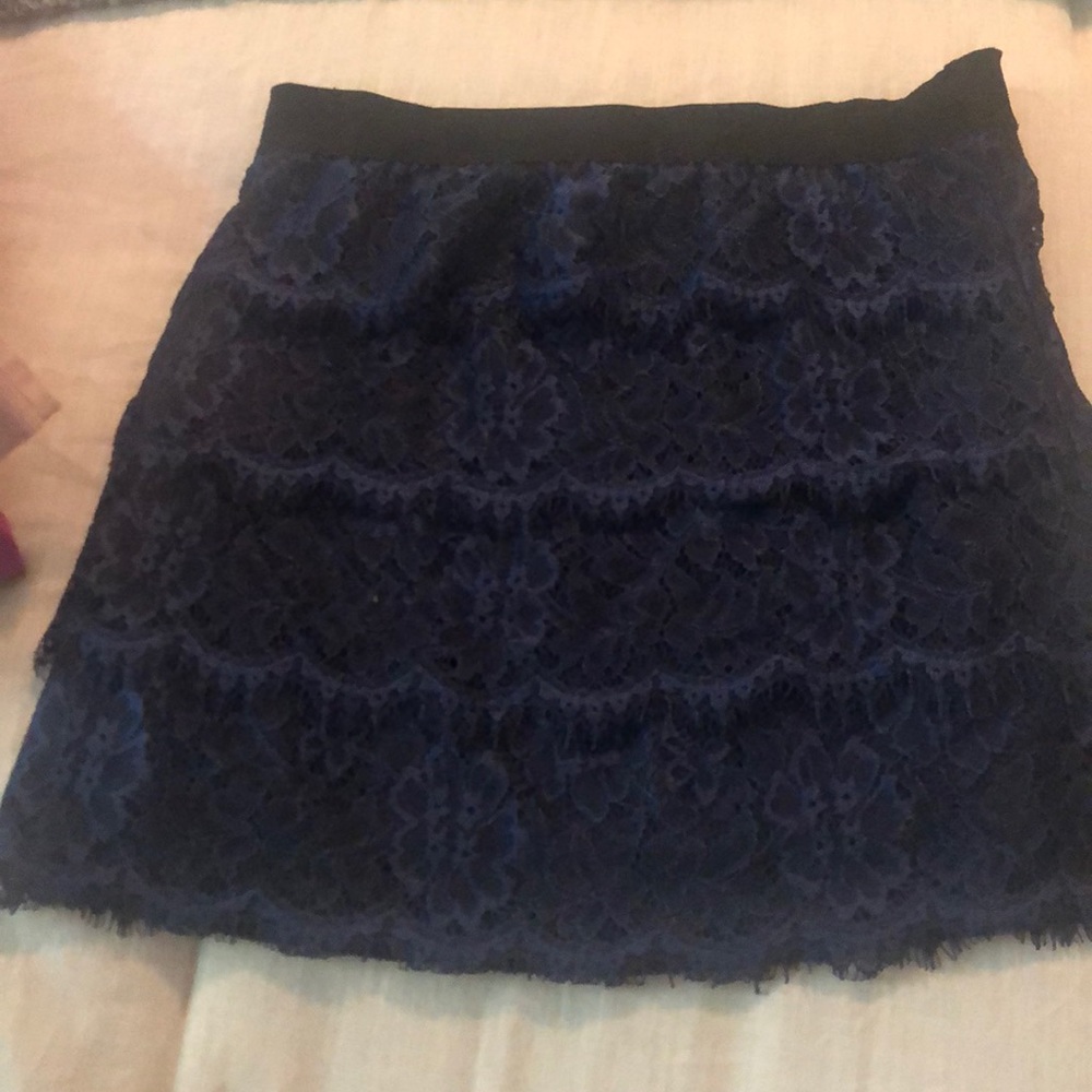 Banana Republic Lace black and blue mini skirt